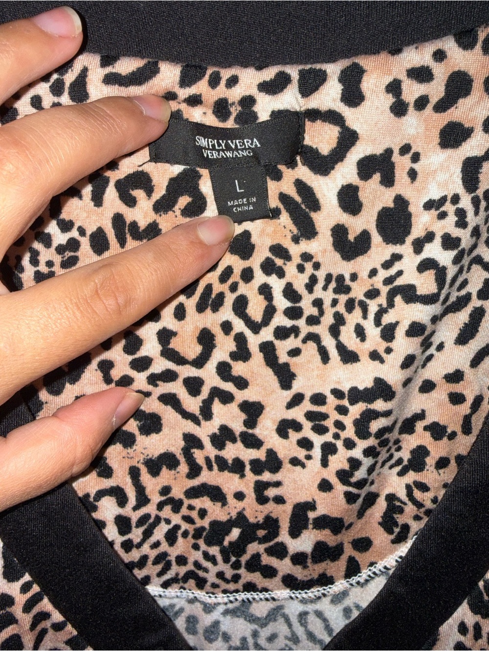 Simply Vera Vera Wang Kids Leopard-Print Pajama Jumpsuit in Tan and Black - Picture 3 of 3